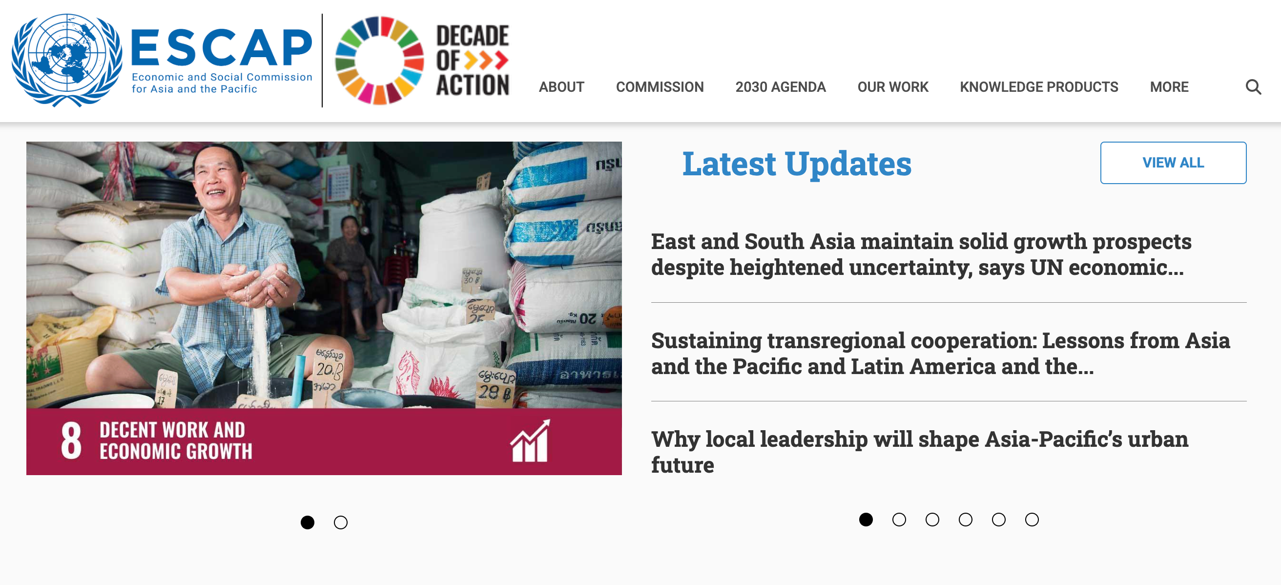 ESCAP 机构与项目示意图